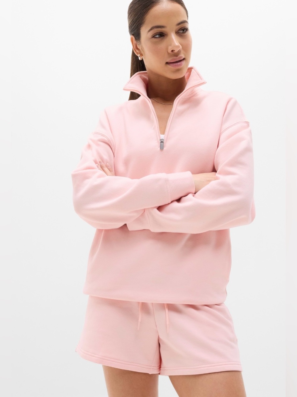 NWT-Athleta Forever Fleece 1/4 Zip Sweatshirt, Medium